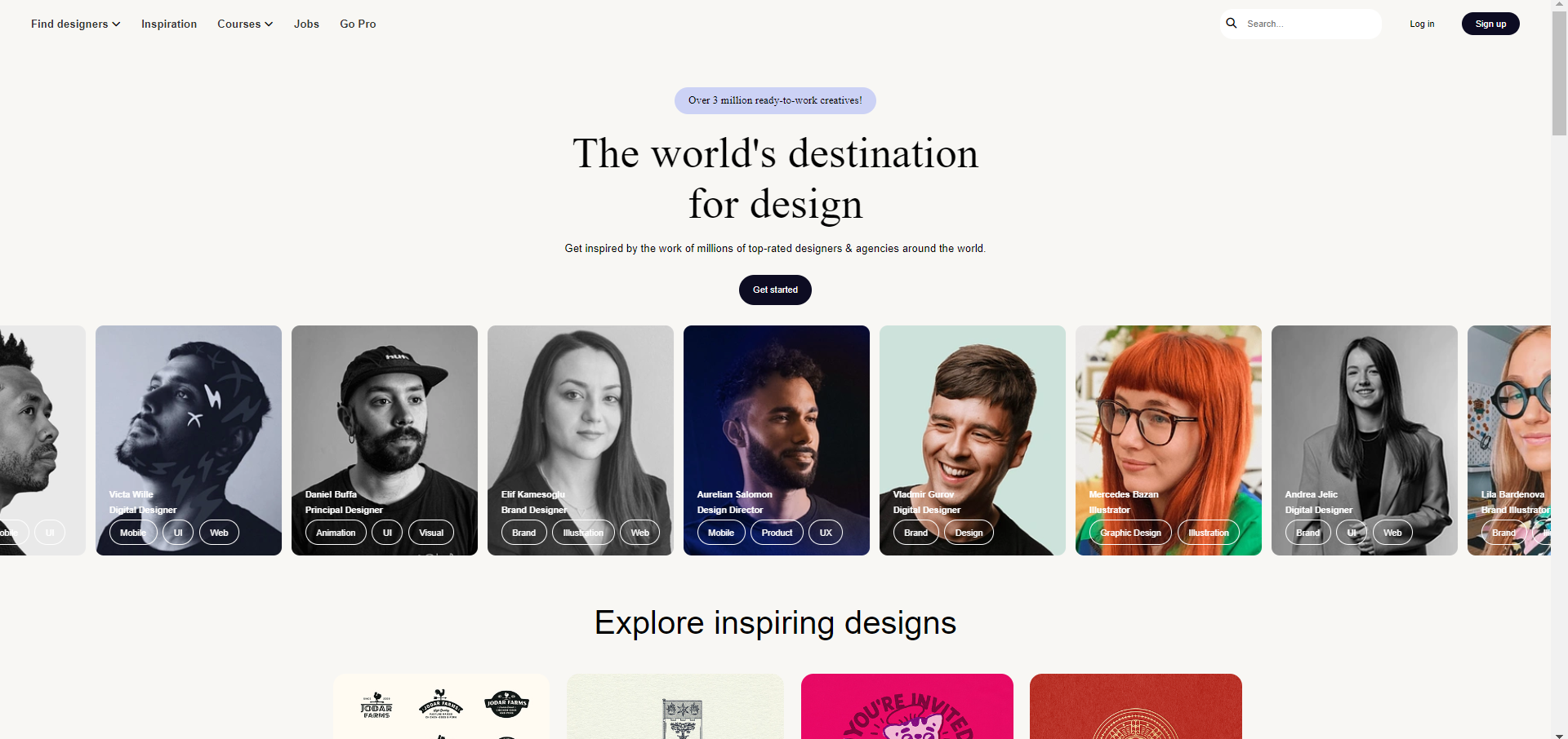 Dribbble website preview image